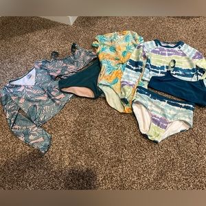 3 Art Class Girls Swimsuits Size Large 10/12